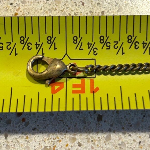 Avon Tiger Eye Necklace Dangle Floral  Vintage Brass-tone up to 19 inches - Picture 14 of 15